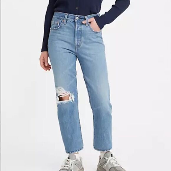 Levi's® Premium |501® ORIGINAL CROPPED WOMEN'S JEANS - Picture 1 of 7